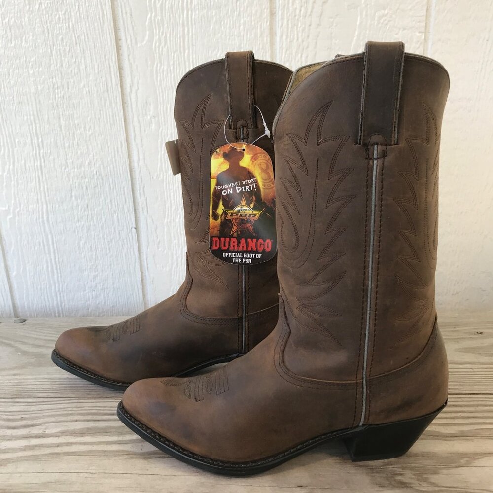 Durango Classic Womens Tan Full Grain Leather Western Boots 8.5 W RD4112